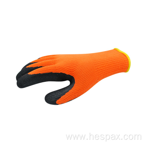 Hespax Acrylic Crinckle Latex Coated Construction Work Glove